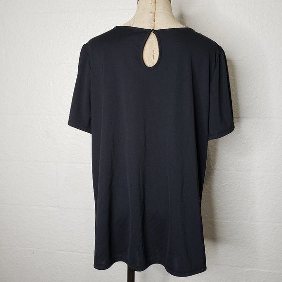 NWT Worthington Black Flounce Sleeve Top Size 0X - Picture 6 of 16